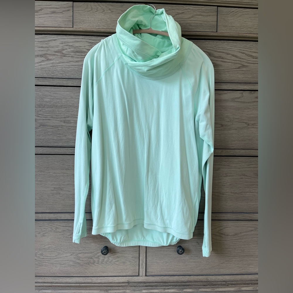Lululemon sea foam green cowl neck sweater